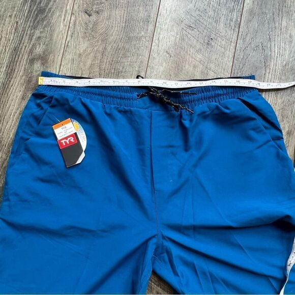 TYR Men’s Turquoise Blue Solid Swell Shorts Swim Trunks NWT Size XXL Modern Fit - Picture 10 of 10